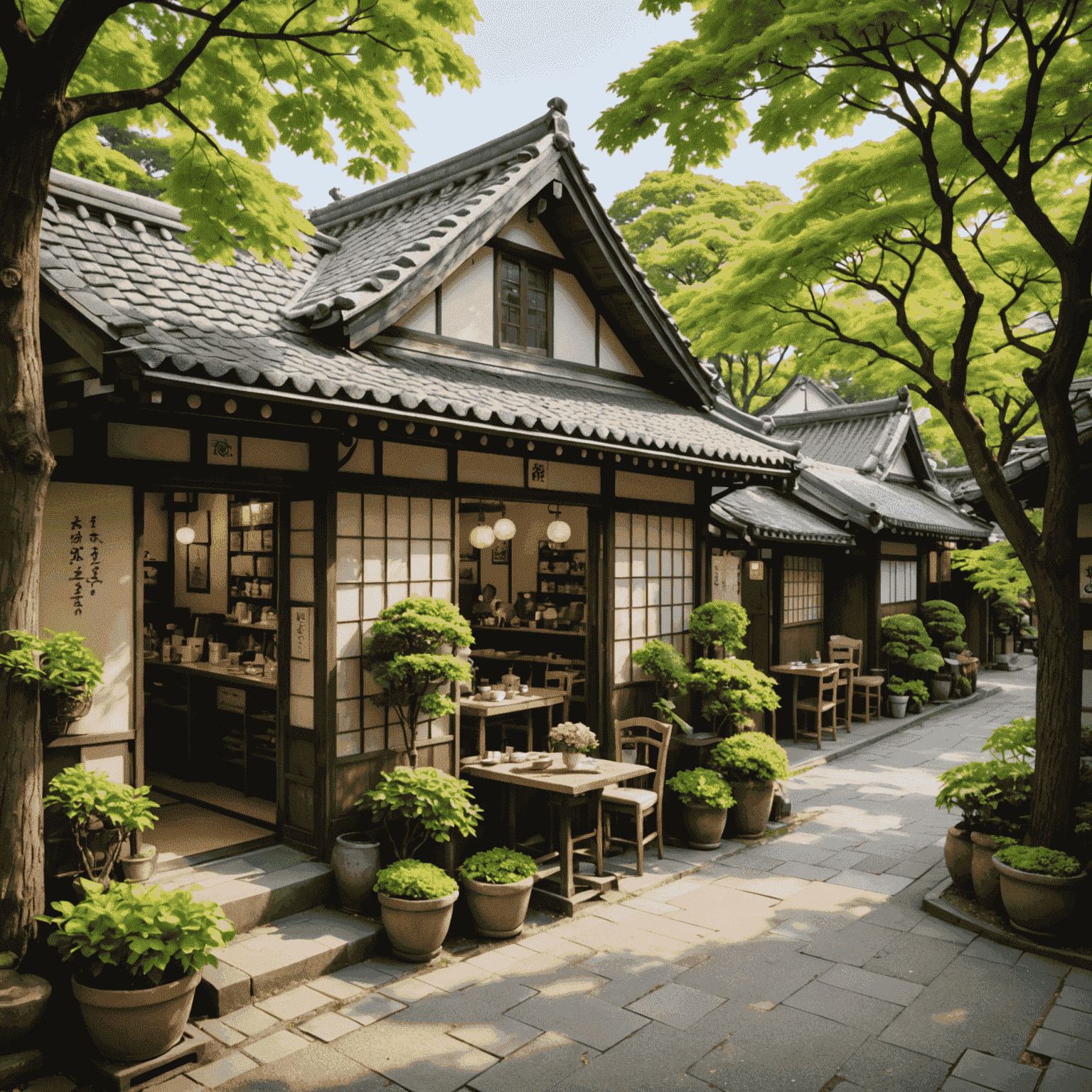 Collage of hidden gems in Tokyo: a serene garden, a quaint cafe, and a traditional craft shop, all suitable for senior exploration